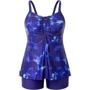 Hanna Nikole‎ Women's Plus Size Tankini Set Two-Piece Swimsuits with Shorts 24W